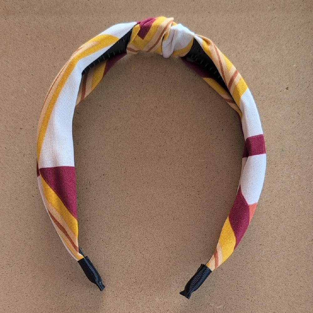 Stylish Yellow and Burgundy Headband